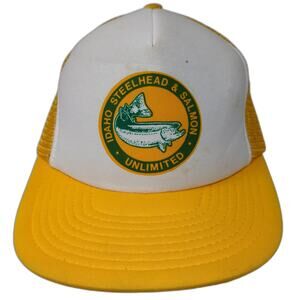 Idaho Steelhead & Salmon Unlimited Trucker Hat Yellow One Size Speedway